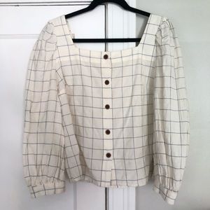COPY - UNIVERSAL THREAD WINDOWPANE BLOUSE
